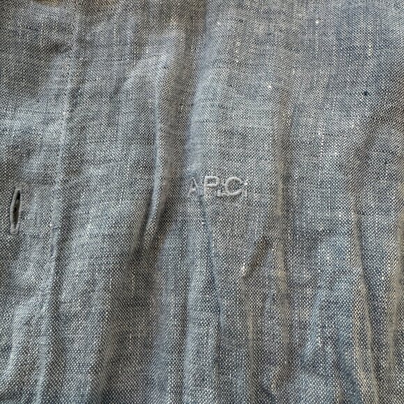 A.P.C. Men's Blue Chemise Vincent Linen Shirt Medium APC - Picture 4 of 5